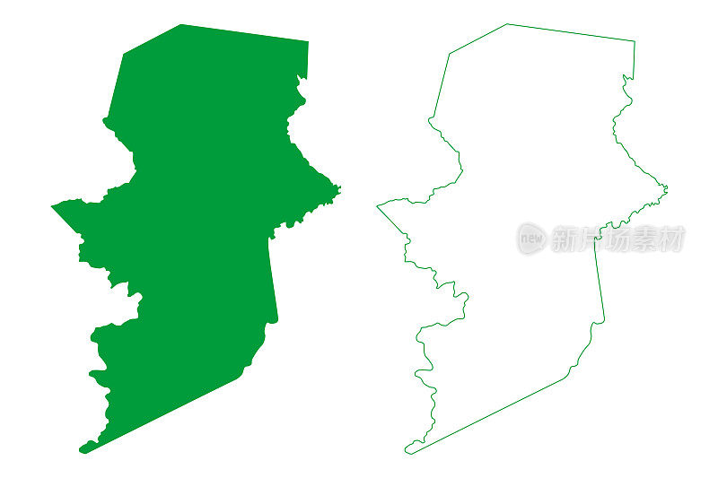 蒙森霍尔塔博萨市(Ceará state, municipality of Brazil, federal Republic of Brazil)地图矢量插图，涂鸦蒙森霍尔塔博萨地图